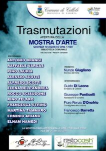 TRASMUTAZIONI, ‘l’itinerante’ mostra d’arte contemporanea approda a Cellole, Caserta