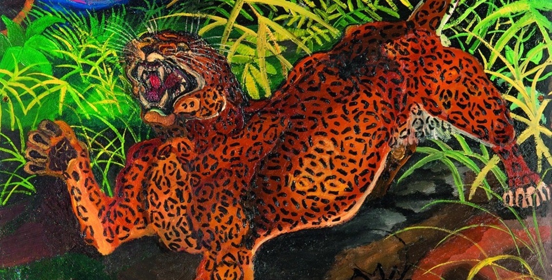 Trieste mostra Antonio Ligabue. Photo credits: Antonio Ligabue, Leopardo nella foresta