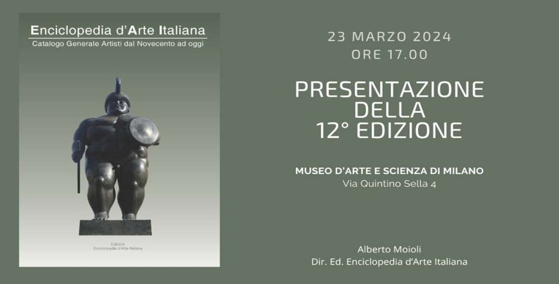 Milano presentazione 12esima edizione dell'Enciclopedia dell'Arte Italiana 23 marzo 2024